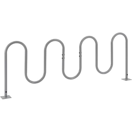 Global Industrial Wave Bike Rack, 9-Bike Capacity, Flange Mount, Gray 670348MGY